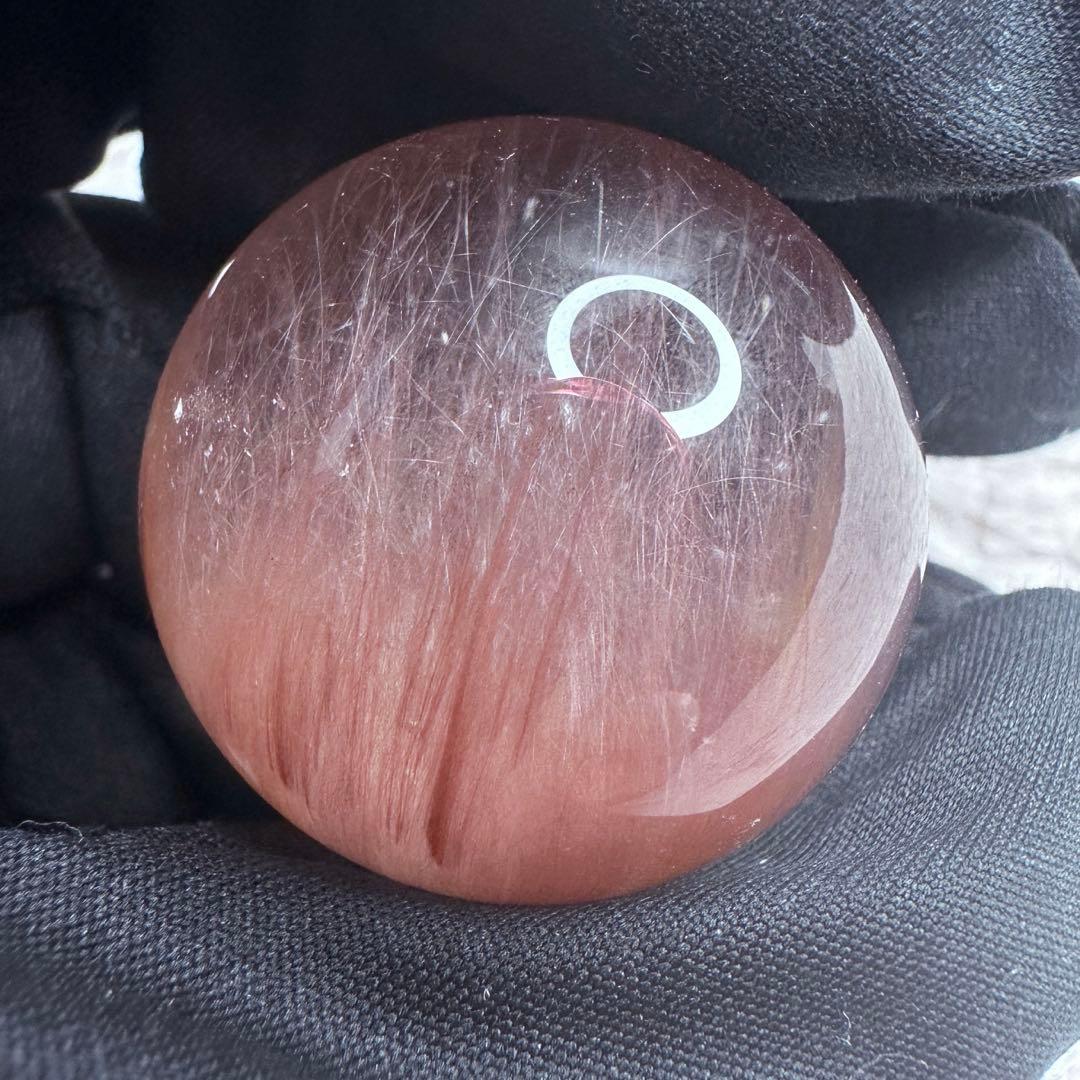 希少❗️極上別格品❗️超美品♡ピンクサゲニティックインクォーツ丸玉スフィアA1301