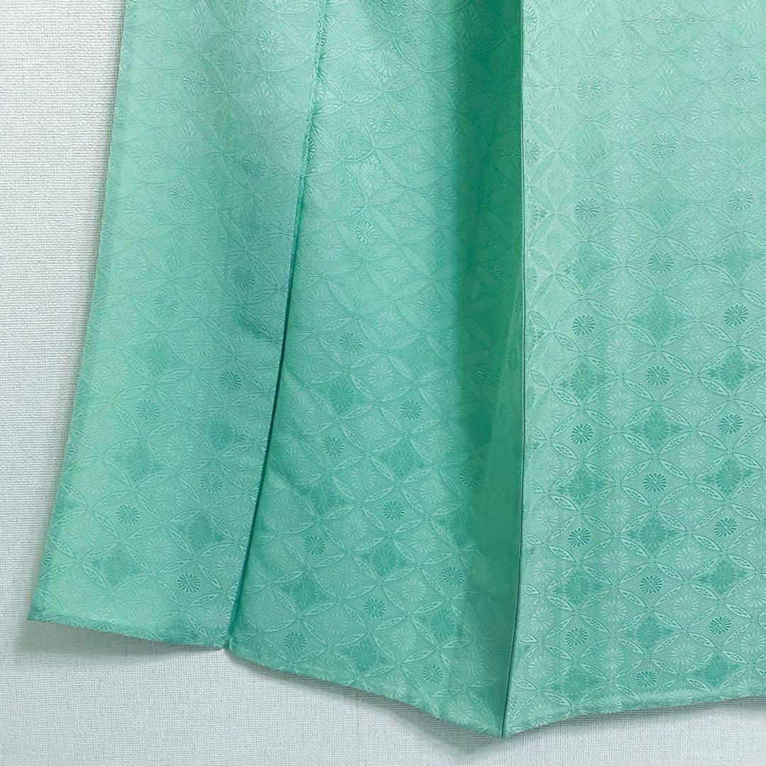 美品　単衣　正絹　紋付　色無地　フルセット　七宝に花菱地紋　西陣唐織袋帯　マ8