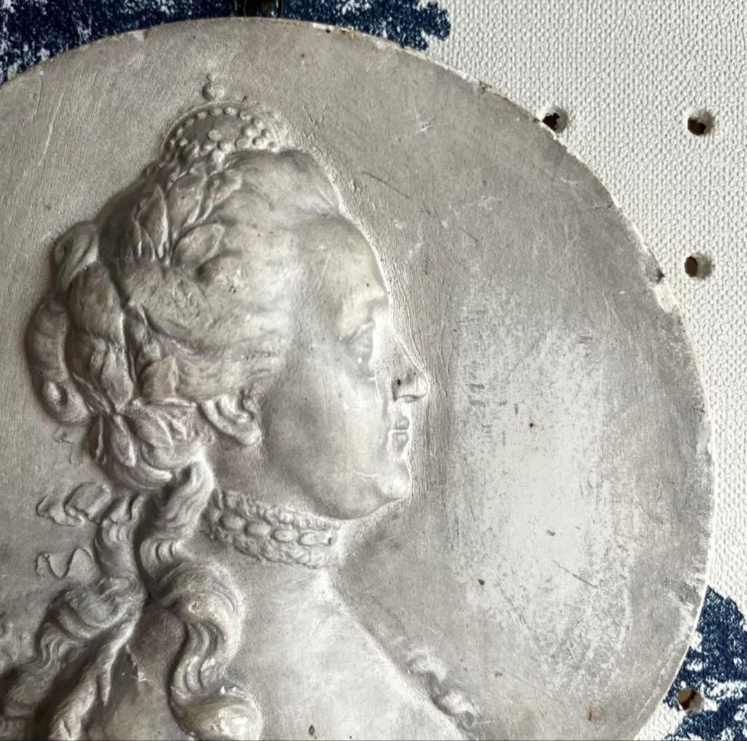 フランスアンティーク ♧ 石膏製メダイヨン14.5cm ♧ Jバプティスト・ニニ