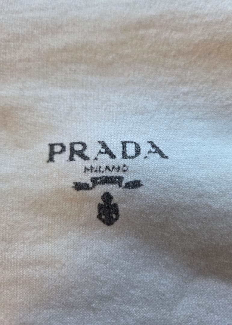 PRADA プラダ ロゴプリント ホワイト スウェット トレーナー　Ｌ白