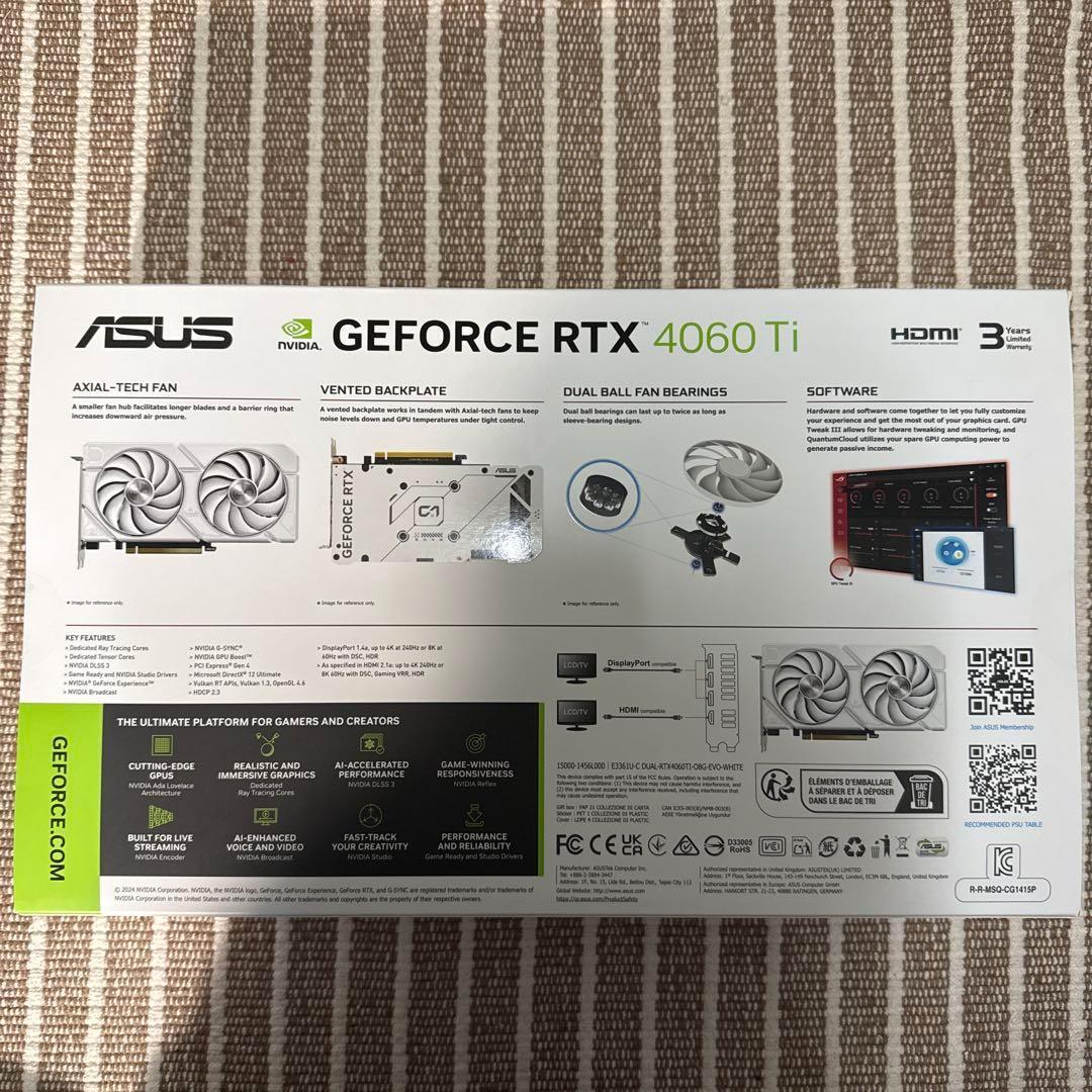 【未開封】ASUS GEFORCE RTX 4060 Ti 8GB OC
