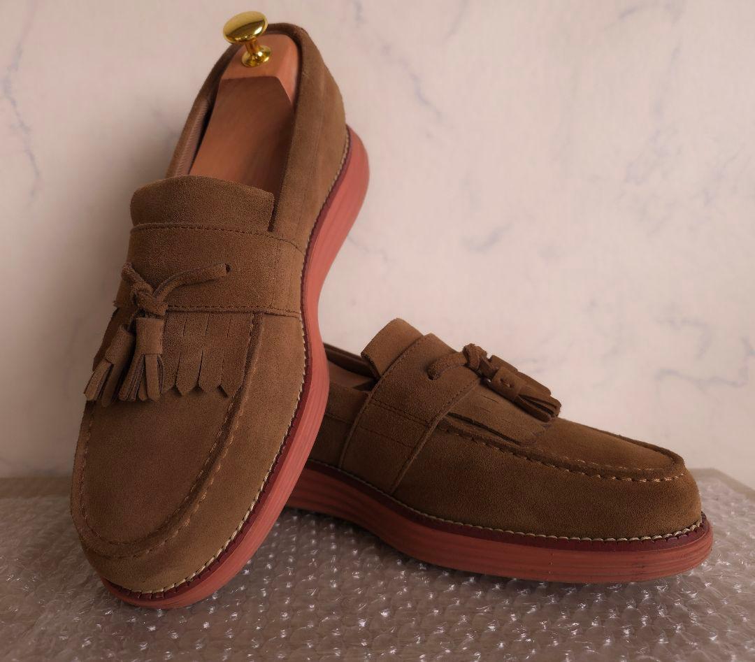 美品 コールハーン 希少な10周年モデル スエード タッセルローファー