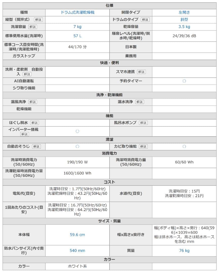 SHARP ドラム式洗濯機 ES-S7E 本体 発送12月15日〜