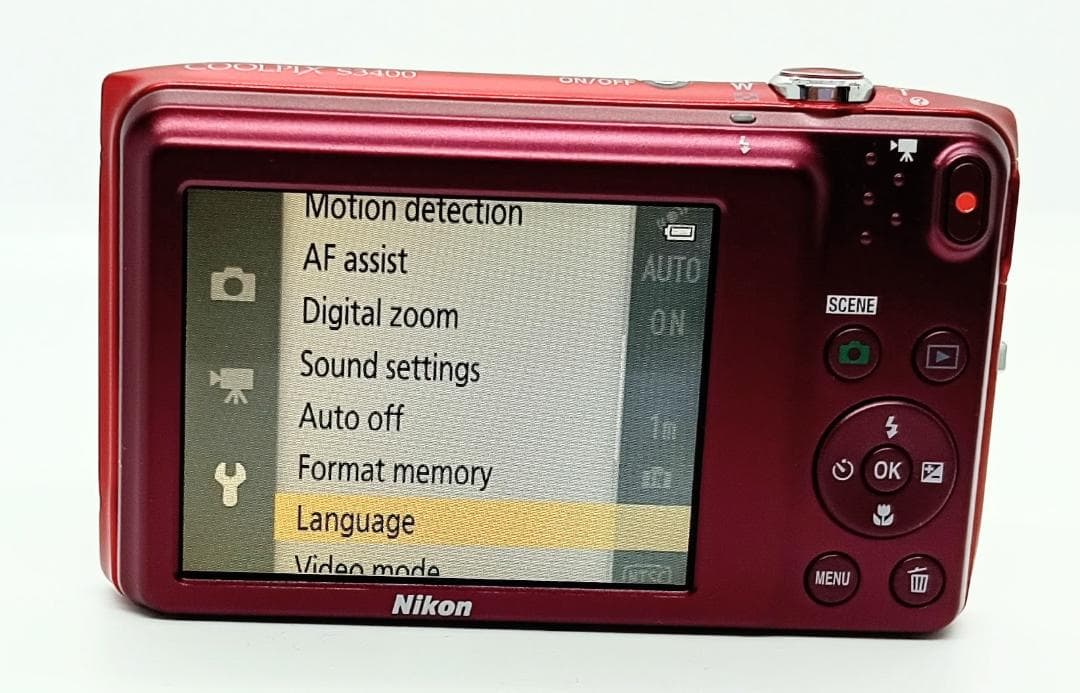 Nikon COOLPIX S3400 赤 7倍光学ズーム 充電器付き 美品
