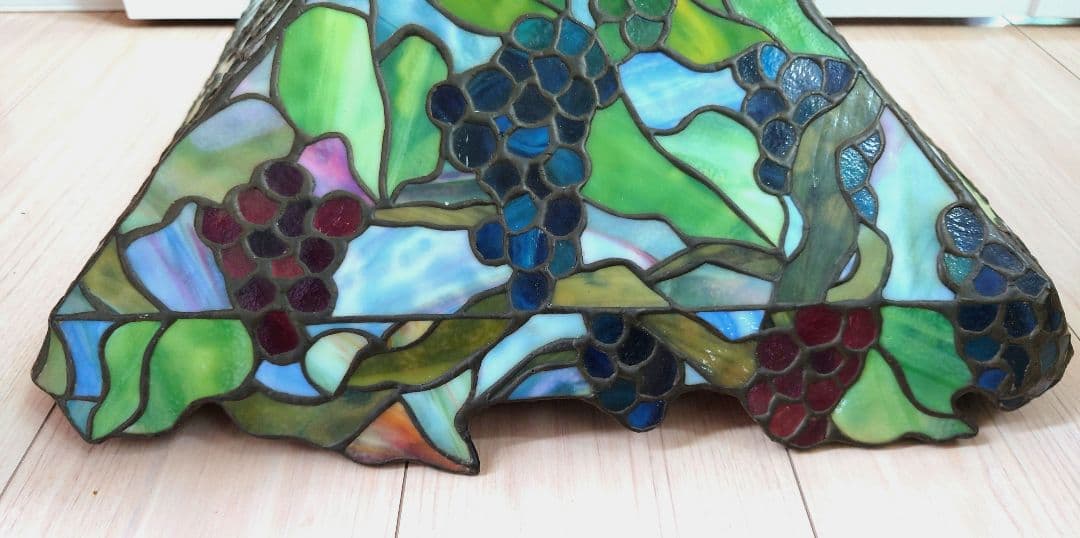 ステンドグラス　葡萄　電傘(ランプシェード)　46cm×42cm