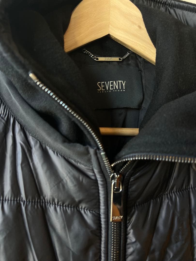 値下げ‼️SEVENTY ブラック ダウンベスト付き44