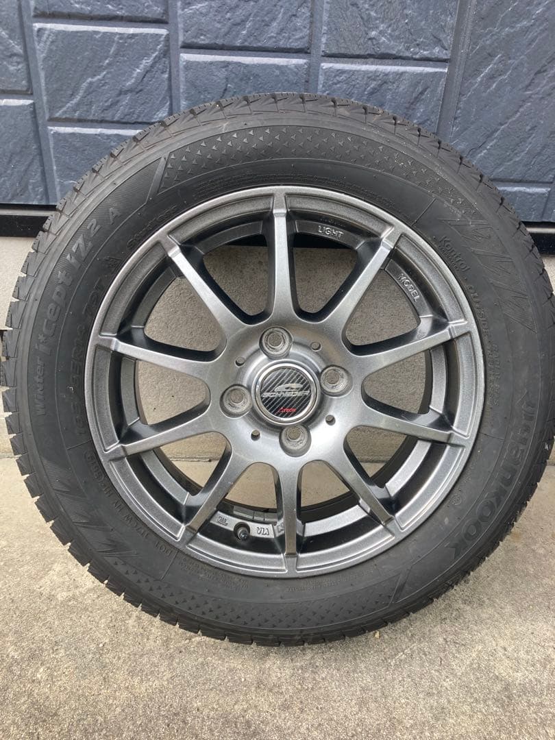 165/65/14インチスタッドレスホイールセットHankook出品2