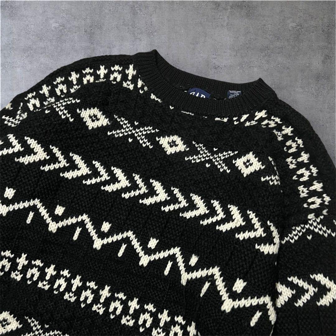 希少90's OLD GAP オールドギャップ　ノルディック柄　3Dニット　XL