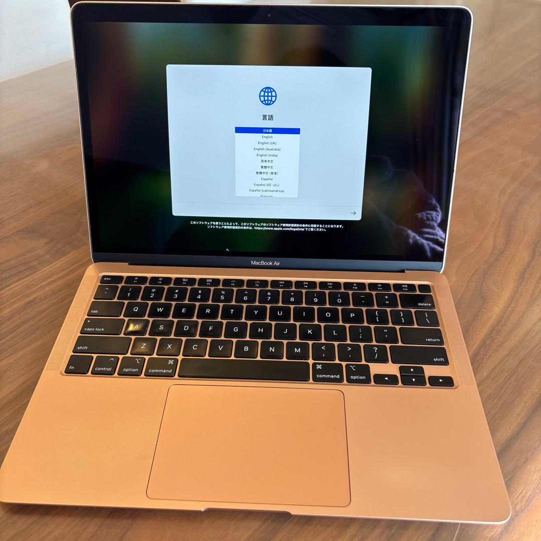 【MacBook Air 2020 US配列キーボード　ローズゴールド】極美品！