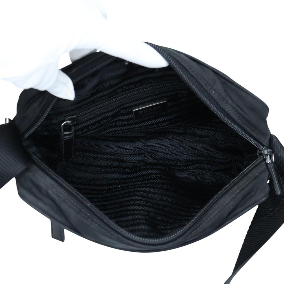 美品 PRADA プラダ ショルダーバッグ カメラバッグ 三角ロゴ ナイロン 黒