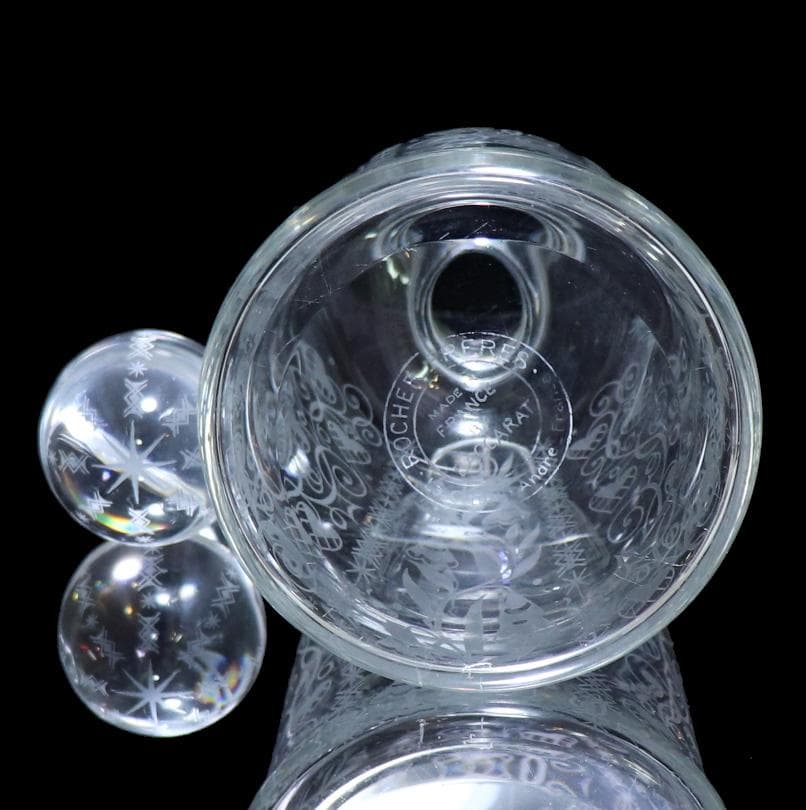 オールド・バカラ ジョルジュ・シュバリエ 植物文 大型 デカンタ 23cm