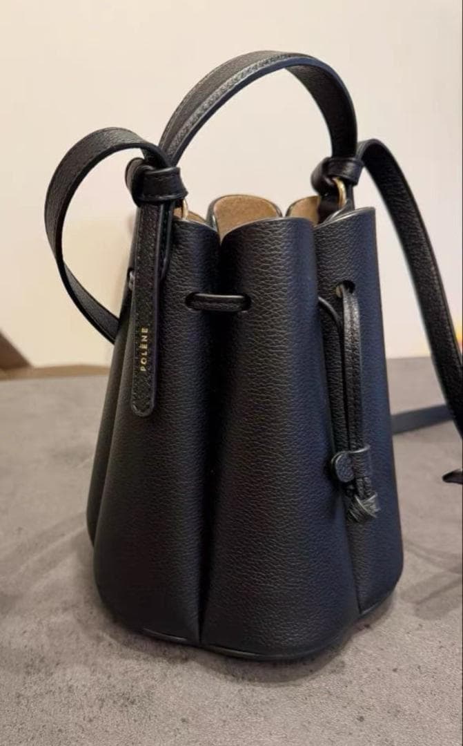 POLENE 極希少✨ブラック バケツ型 ハンドバッグ