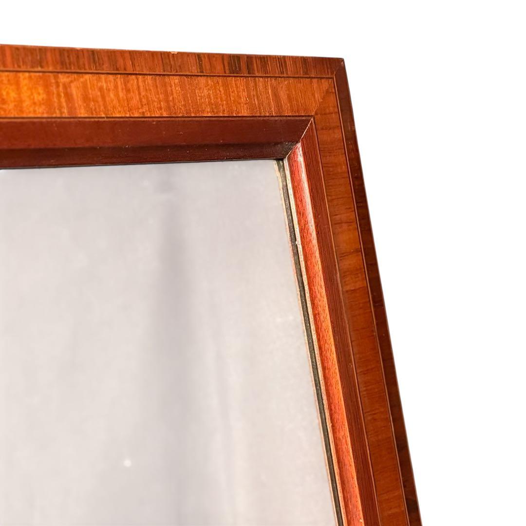 HR583 【希少アンティーク】マホガニー　ウッドウォールミラー