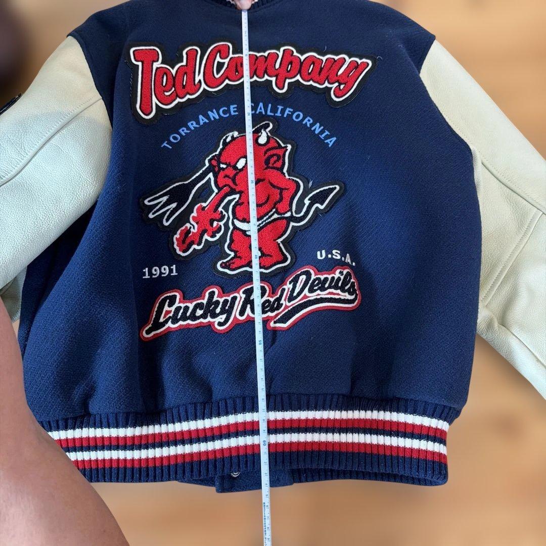 【激レア！300着限定】TEDMAN スタジャン 袖レザー 紺 42( L )