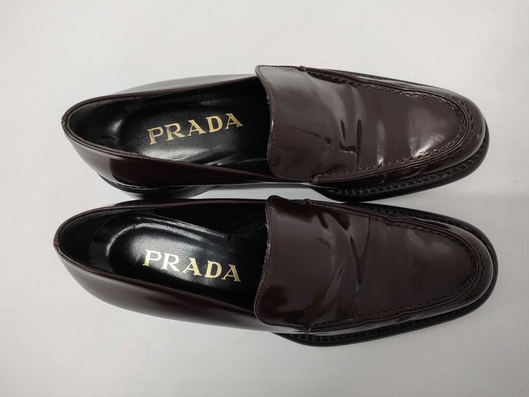 PRADA（プラダ） イタリア製 レザー ローファー／ブラウン／35½