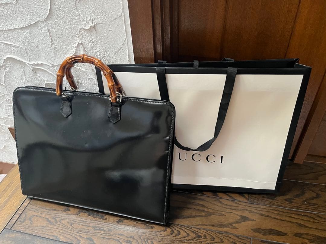 ★年末バーゲン GUCCI グッチ バンブー ビジネスブリーフケース A4超美品