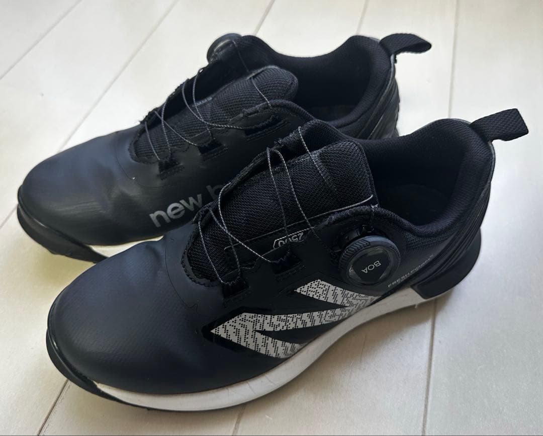 new balance ゴルフシューズ スパイクレス 23.5cm BOA 黒
