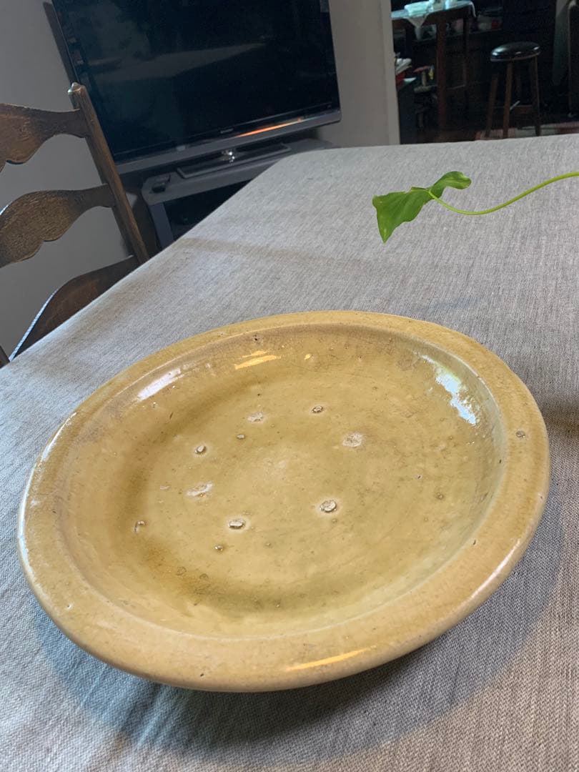 黄瀬戸　石皿　古瀬戸　大皿　大鉢　37cm 江戸