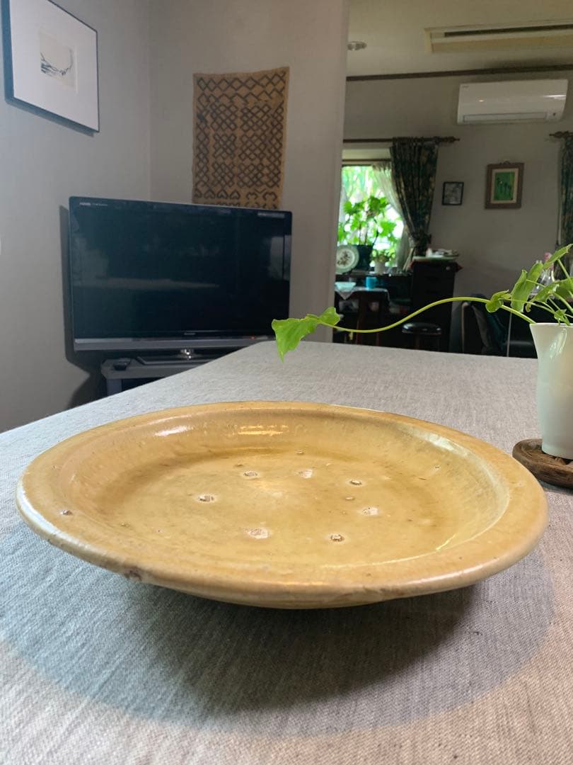 黄瀬戸　石皿　古瀬戸　大皿　大鉢　37cm 江戸