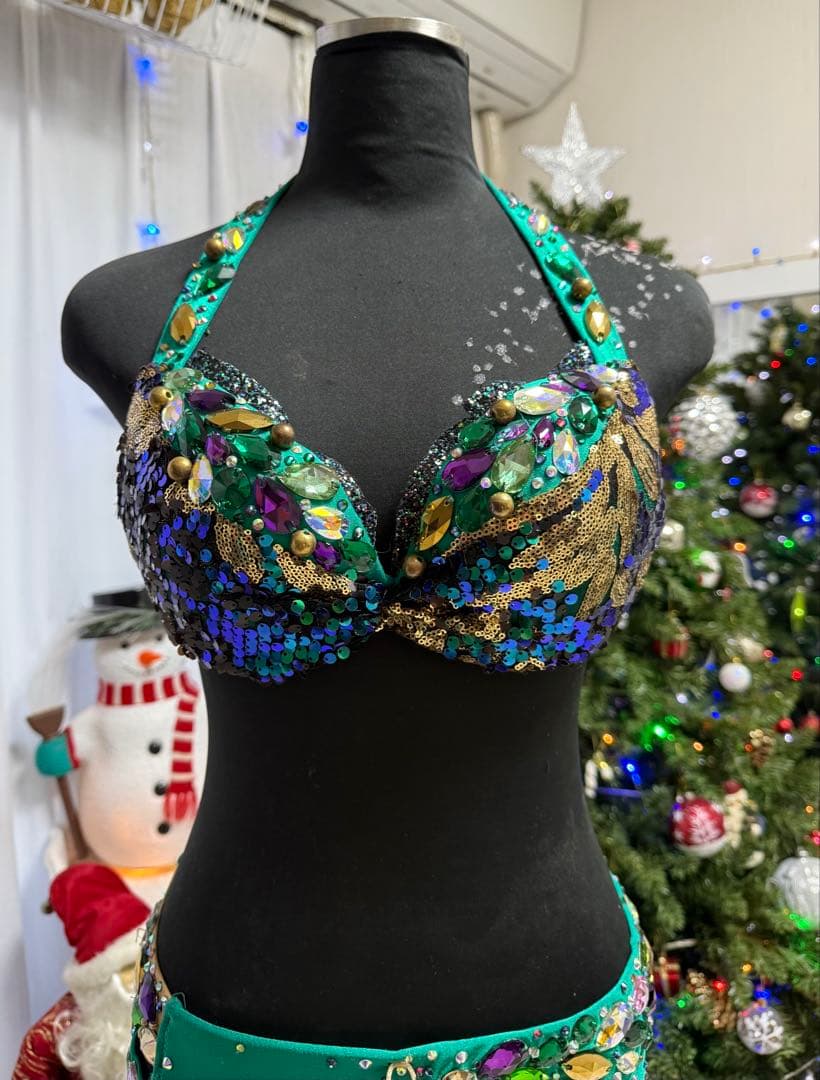 POLINA ベリーダンス 衣装 グリーン Mサイズ