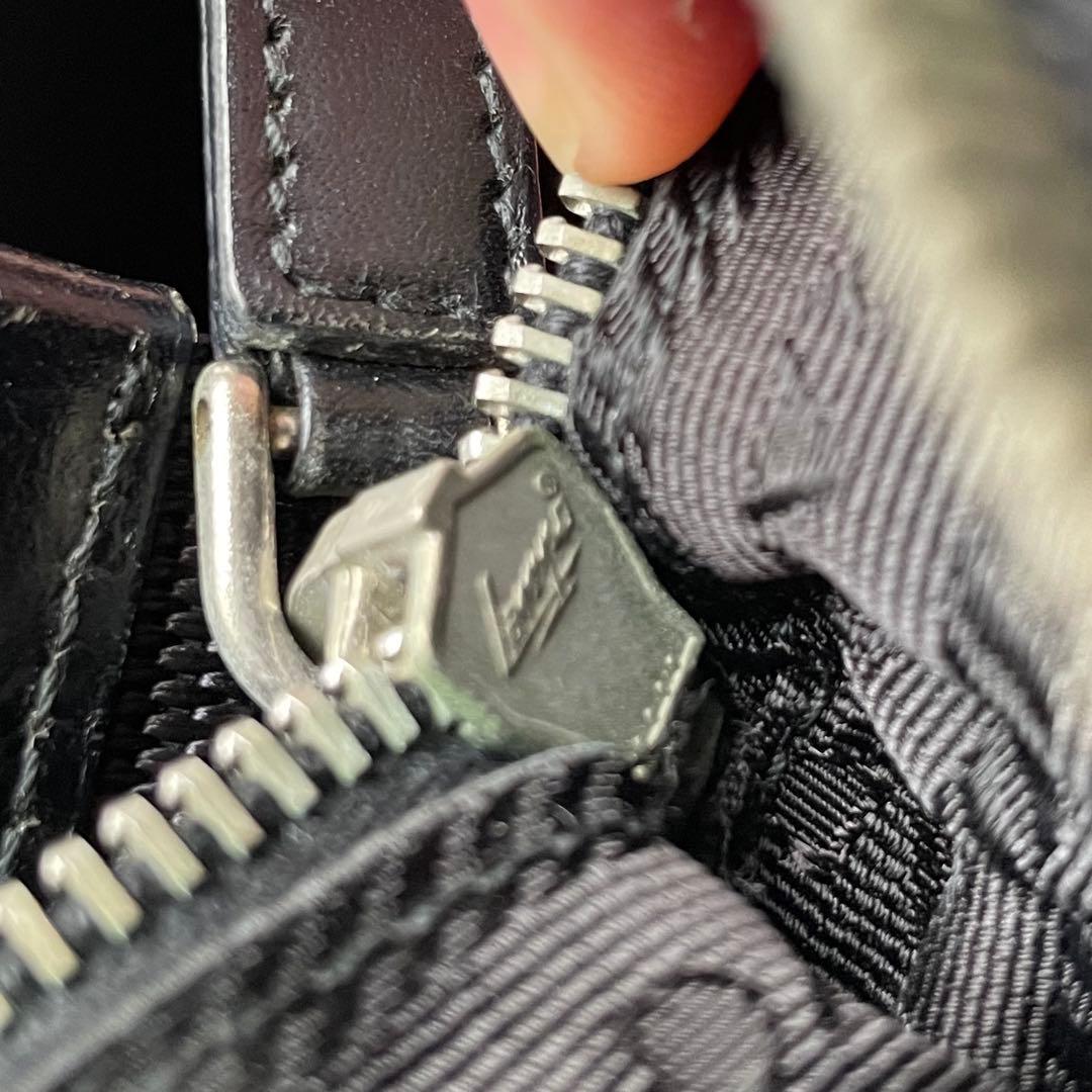 美品 PRADA ショルダーバッグ ナイロン レザー ブラック 三角ロゴプレート