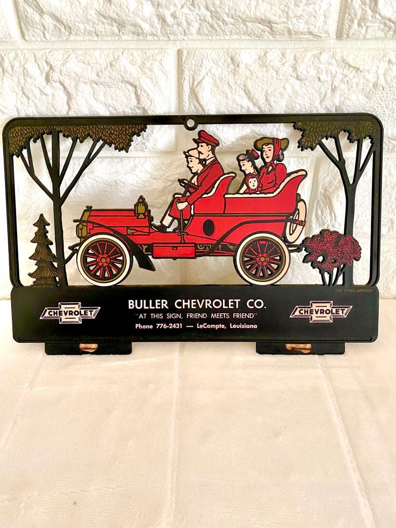 ✴︎1950～70‘S製レア物　シボレー ヴィンテージ広告/クラッシックカー壁掛け