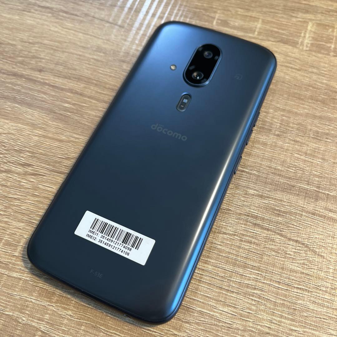 らくらくスマートフォン F53E ネイビー 美品 SIMフリー