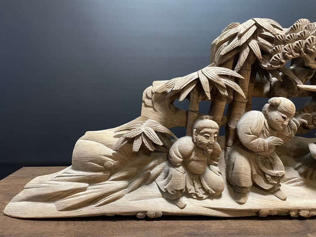 大型　蟇股　 彫刻 木彫　 彫刻工芸品　骨董品　幅131cm