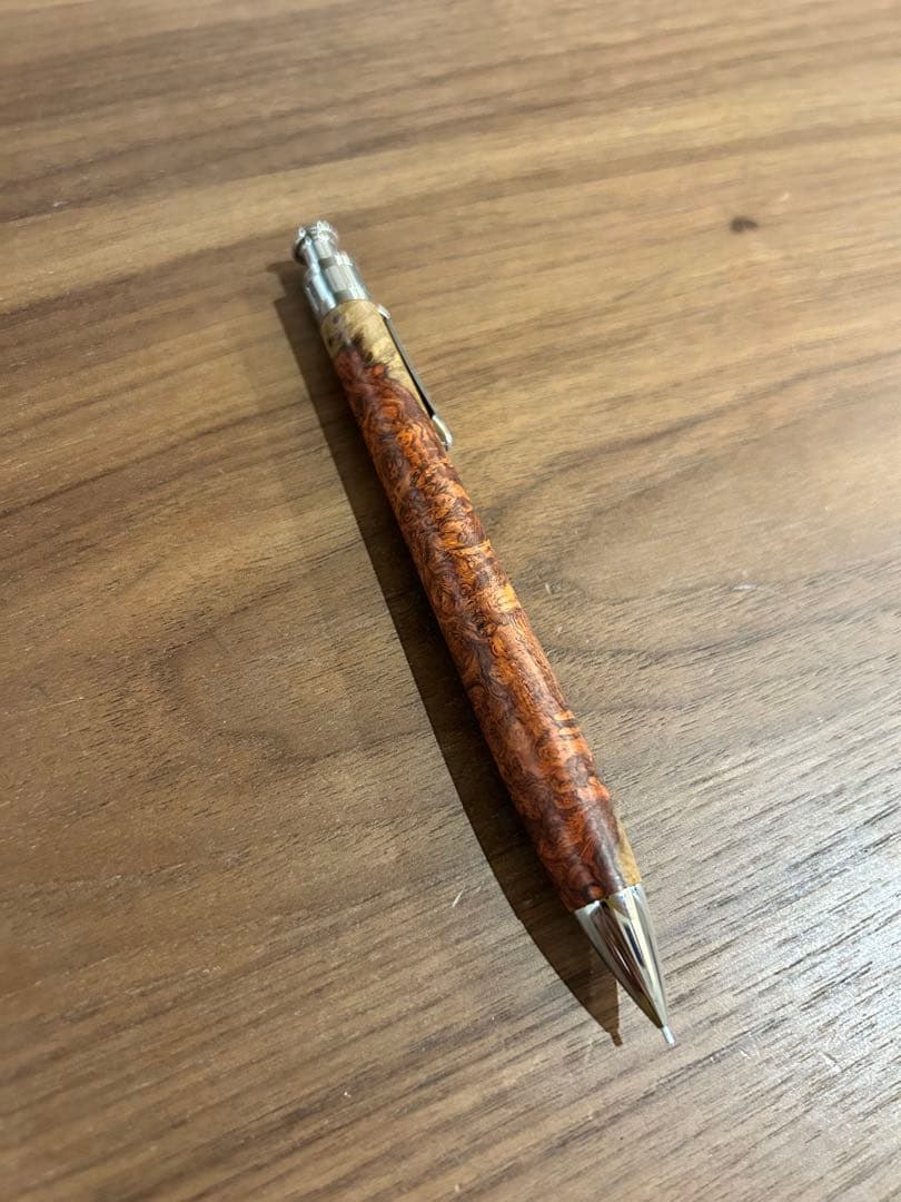 工房楔　0.5mmペンシル楔　花梨紅白（こぶ杢） 【真鍮パイプ】