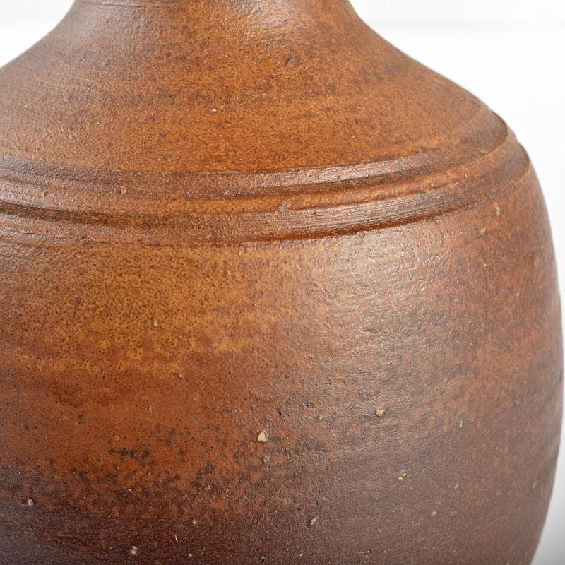 備前焼　人間国宝　金重陶陽作　一輪花入　金重道明識箱　M　R6970