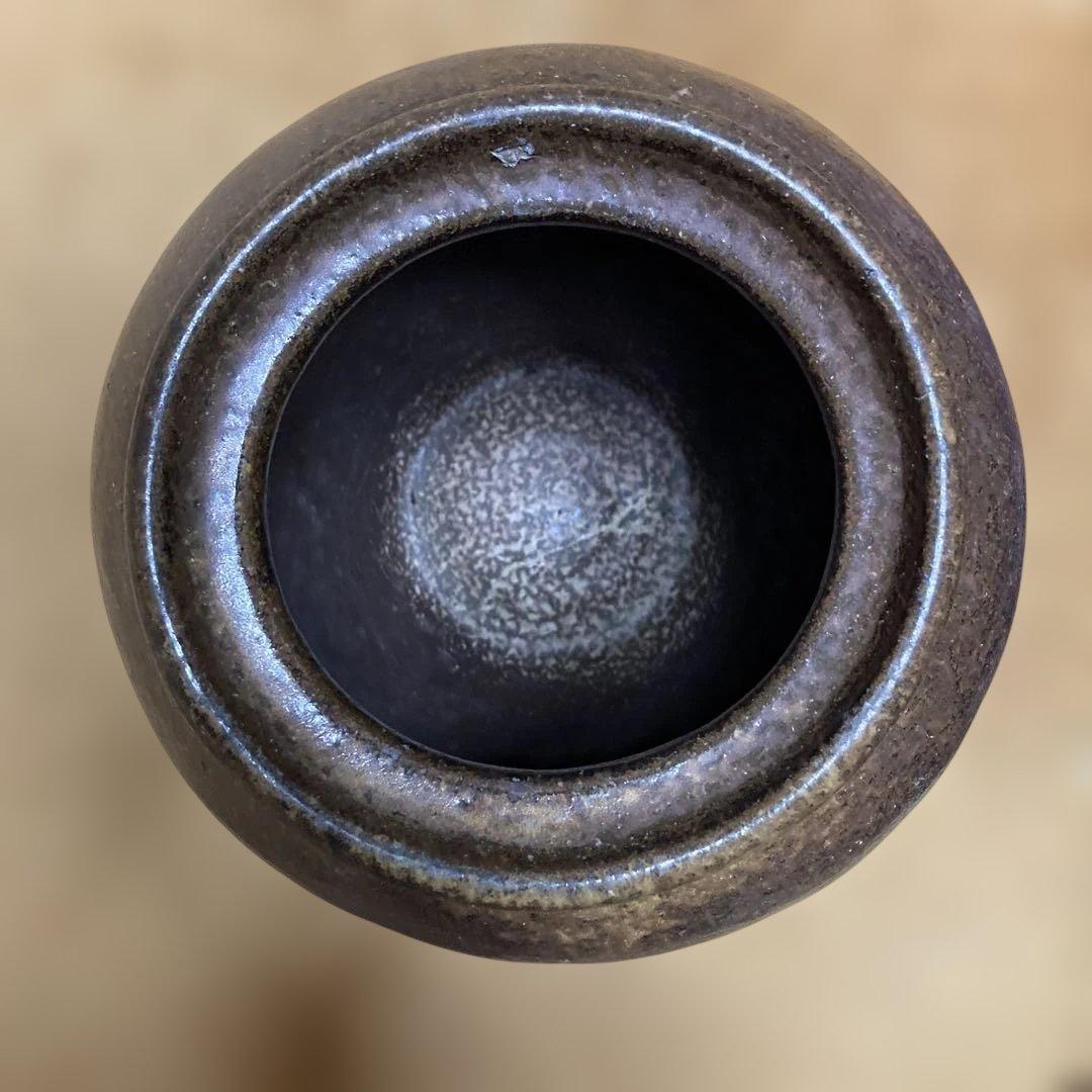 江戸時代　常滑焼壺　花器￼高27.5×径27.5×口17.5×底￼14.5cm