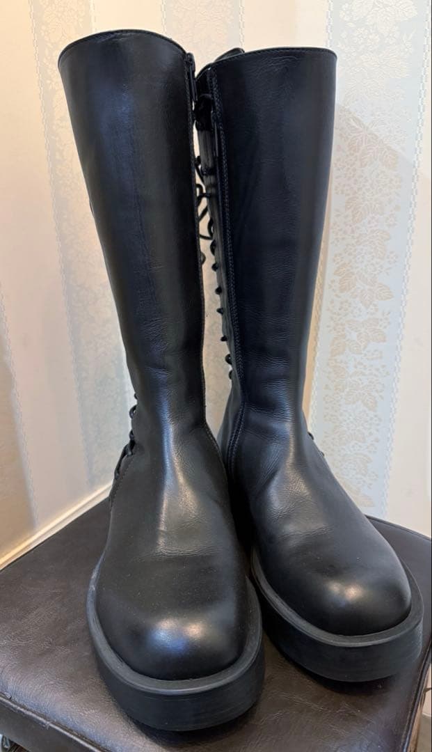 美品 ann demeulemeester バッグレースアップブーツ