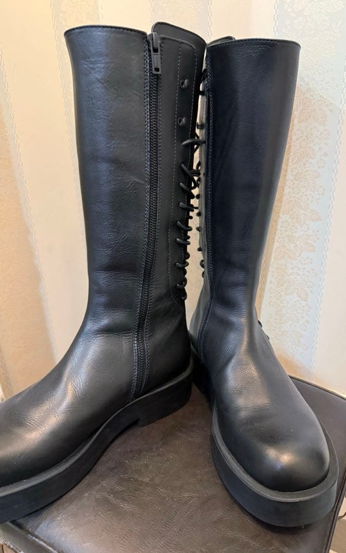 美品 ann demeulemeester バッグレースアップブーツ