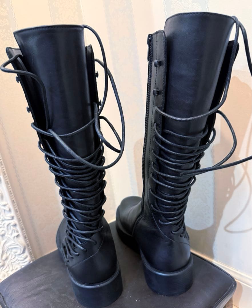 美品 ann demeulemeester バッグレースアップブーツ