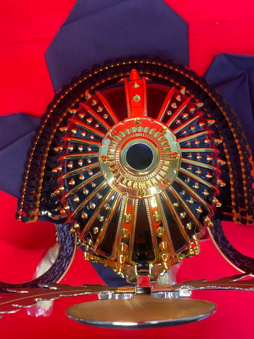 東京久月　五月人形　徳川家康　着用兜飾り　正絹糸　着用できる兜