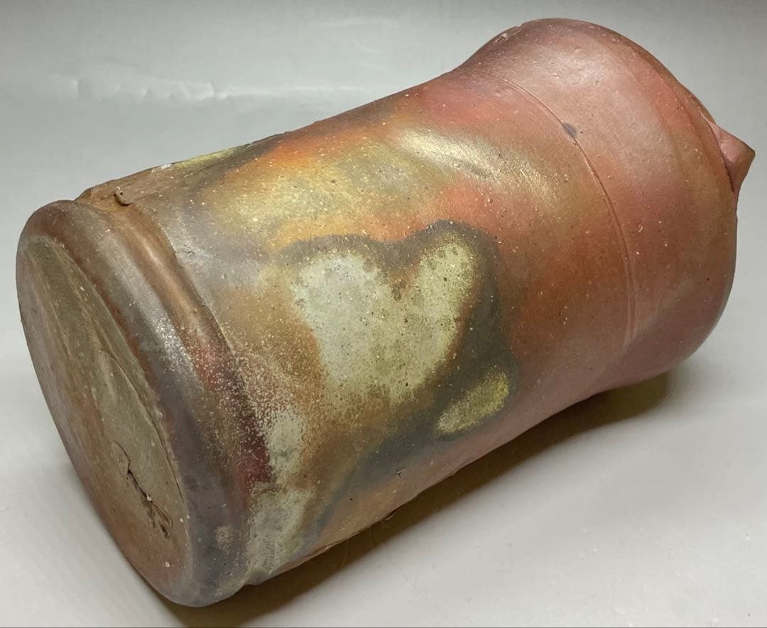 人間国宝　藤原雄　備前花入　耳付花入　備前焼　共箱　共布　栞　P5