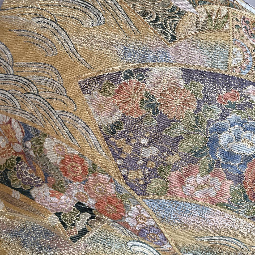 訪問着　フルセット　扇子　螺鈿加工　花々　金彩加工　入学式　卒業式　着物　Q5