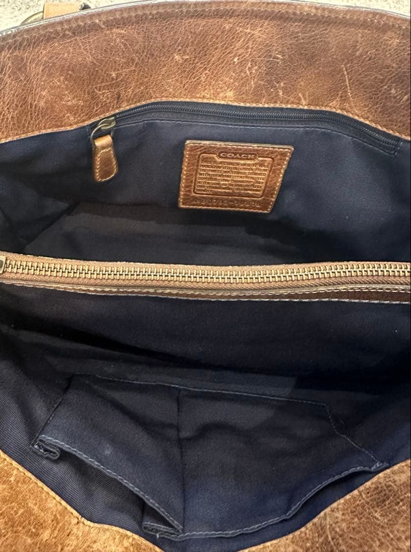 コーチ　ハンドバッグ　ターンロック　パッチワーク　デニム　肩掛け　10816