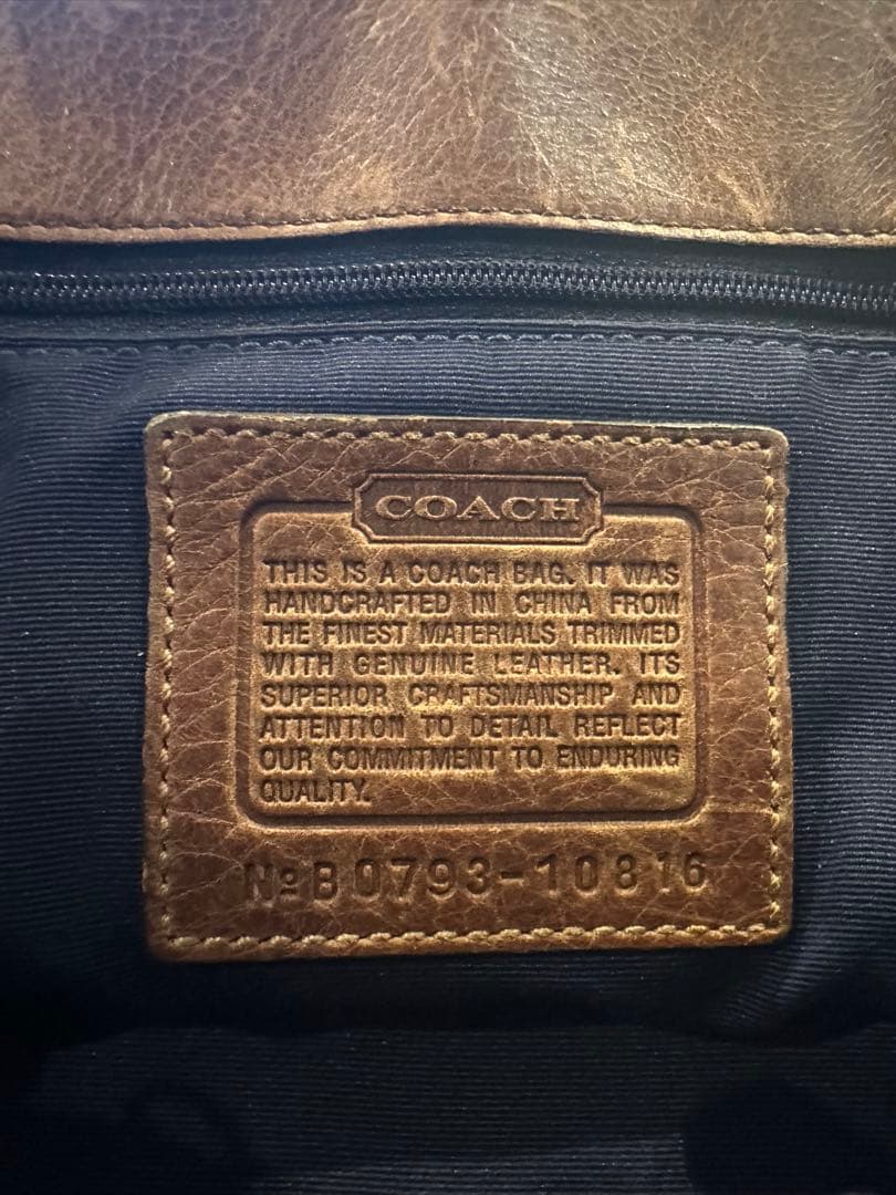 コーチ　ハンドバッグ　ターンロック　パッチワーク　デニム　肩掛け　10816