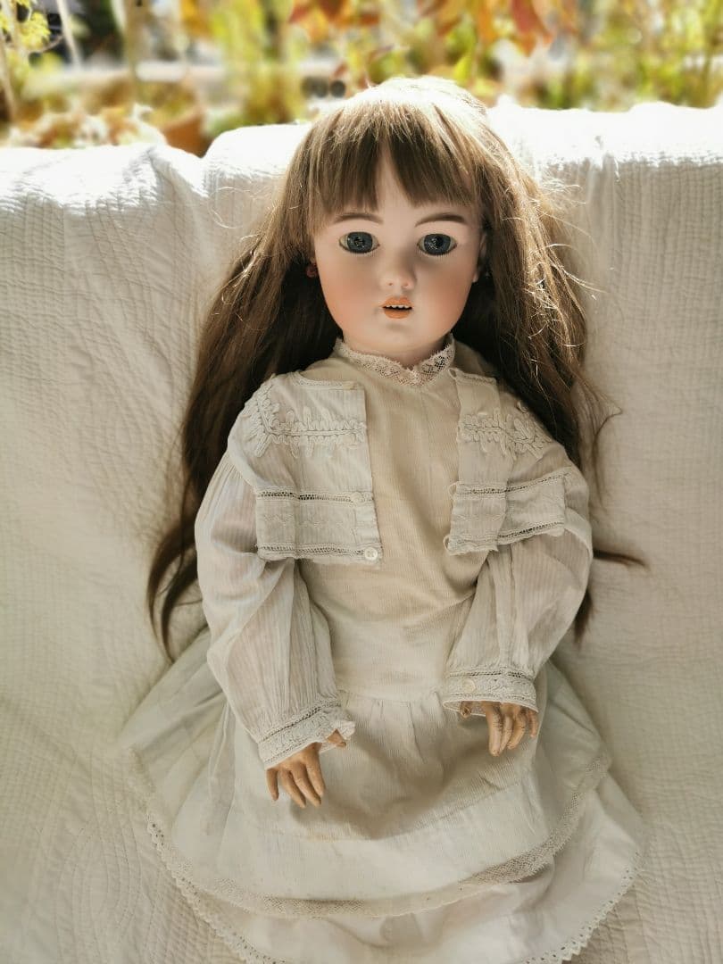 アンティークドイツ シモン＆ハルビックビスクドール 美少女人形コットンドレス靴付