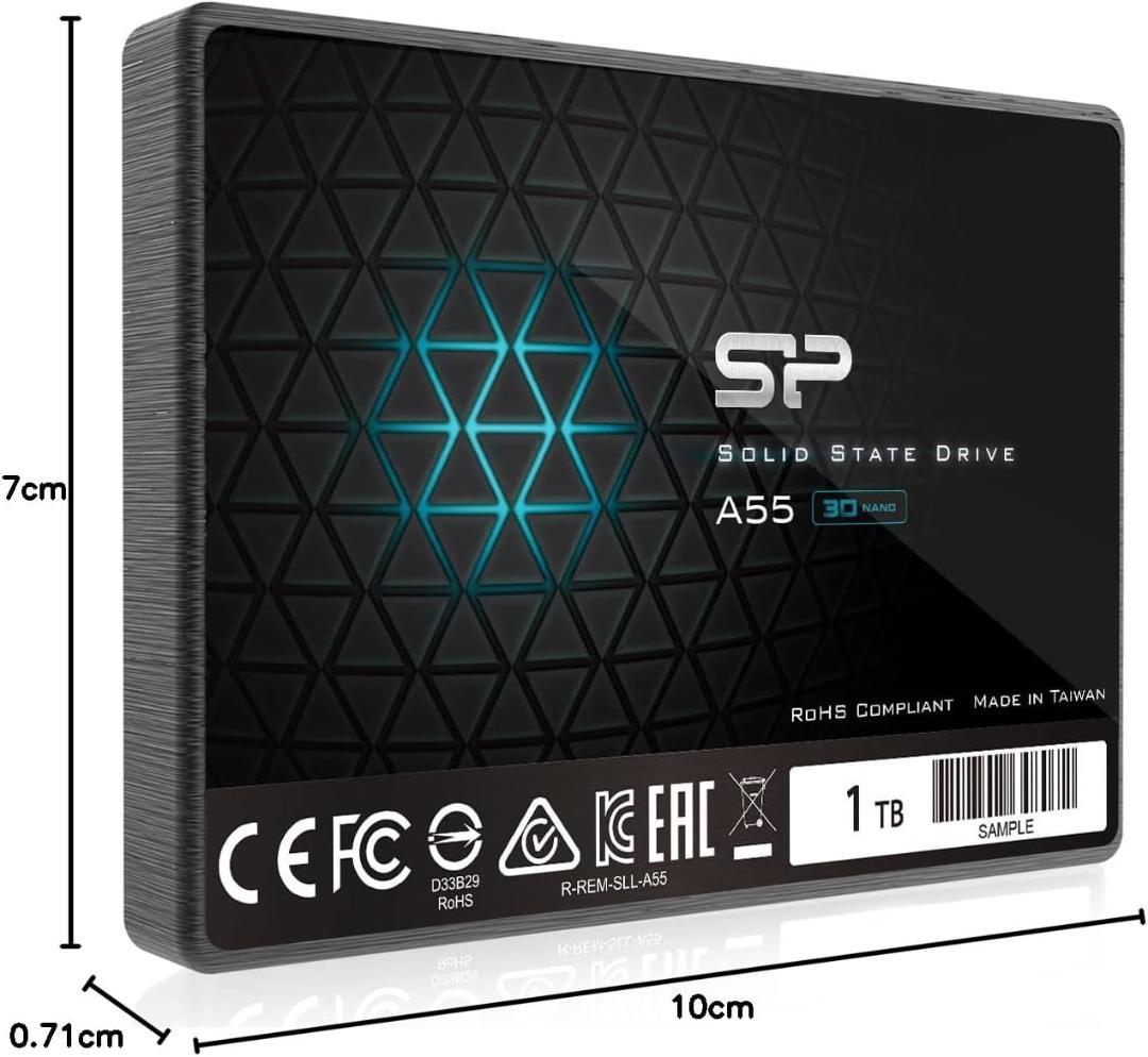 シリコンパワー SSD 1TB 3D NAND採用 A55シリーズ 使用少①
