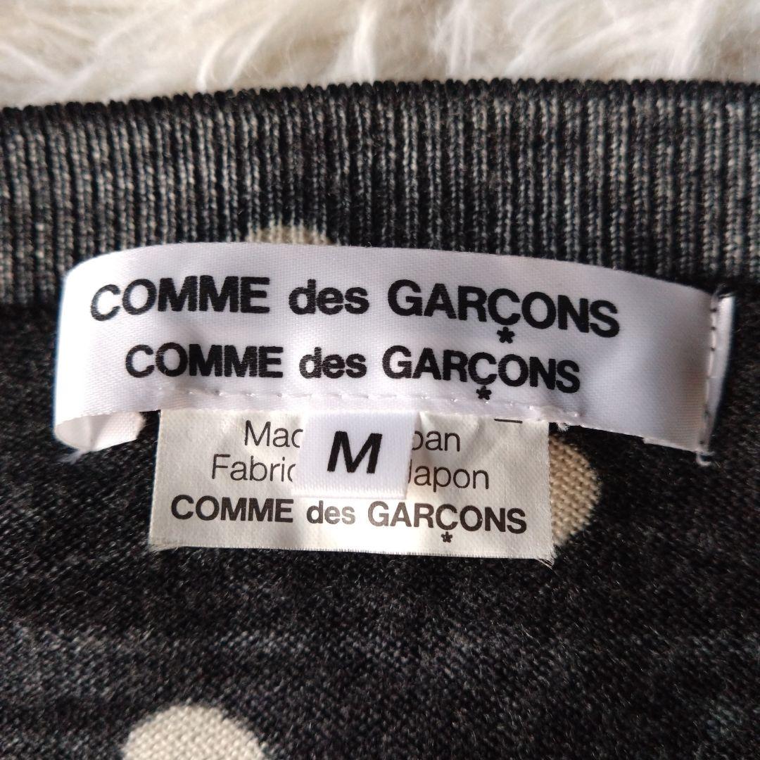 コムデギャルソン　コムコム　ドット　ブラックニットカーディガン　ペプラム切り替え