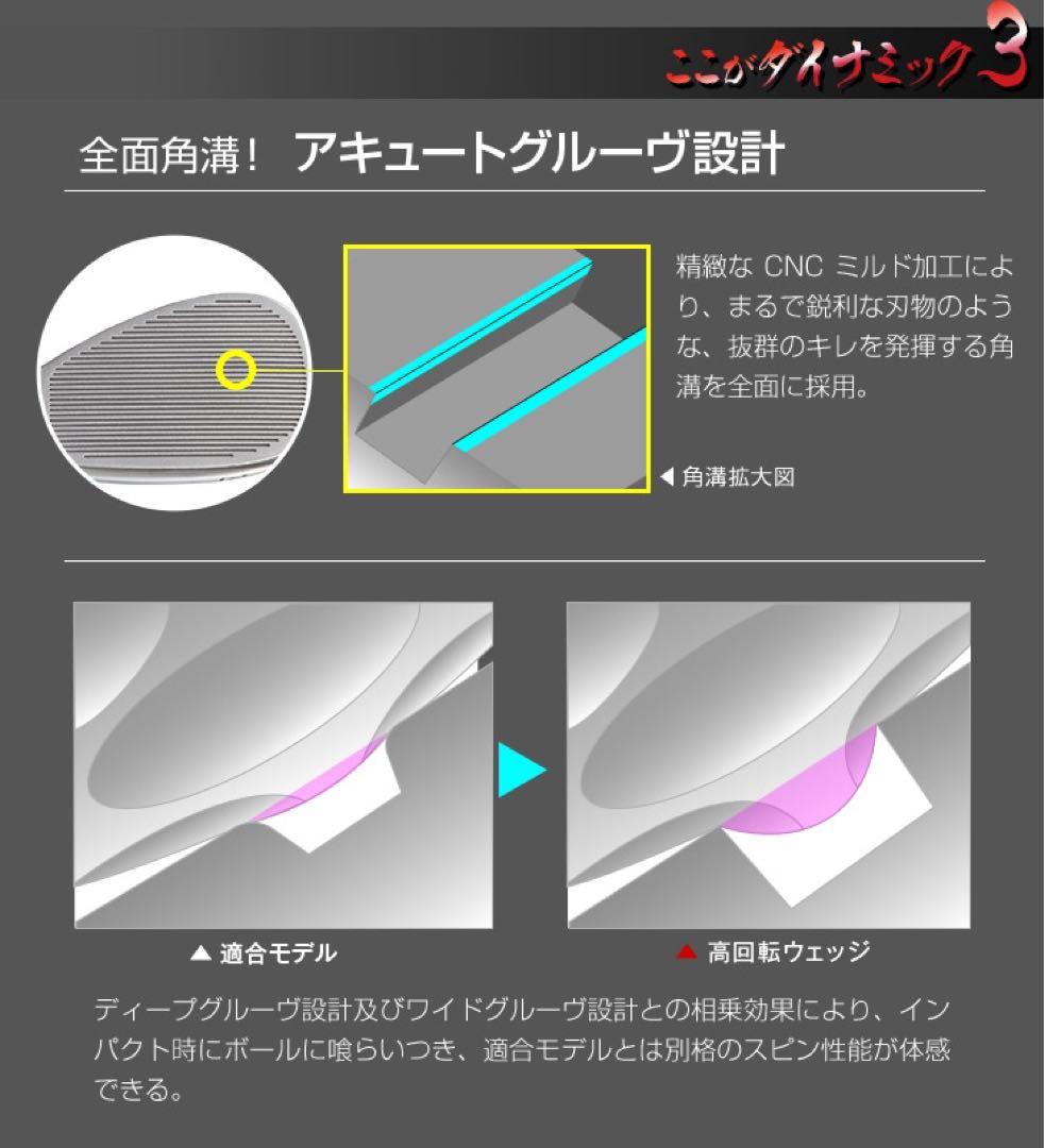 【左 誕生】世界最多角溝で超絶バックスピン! ダイナミクス ハイスピンウェッジ