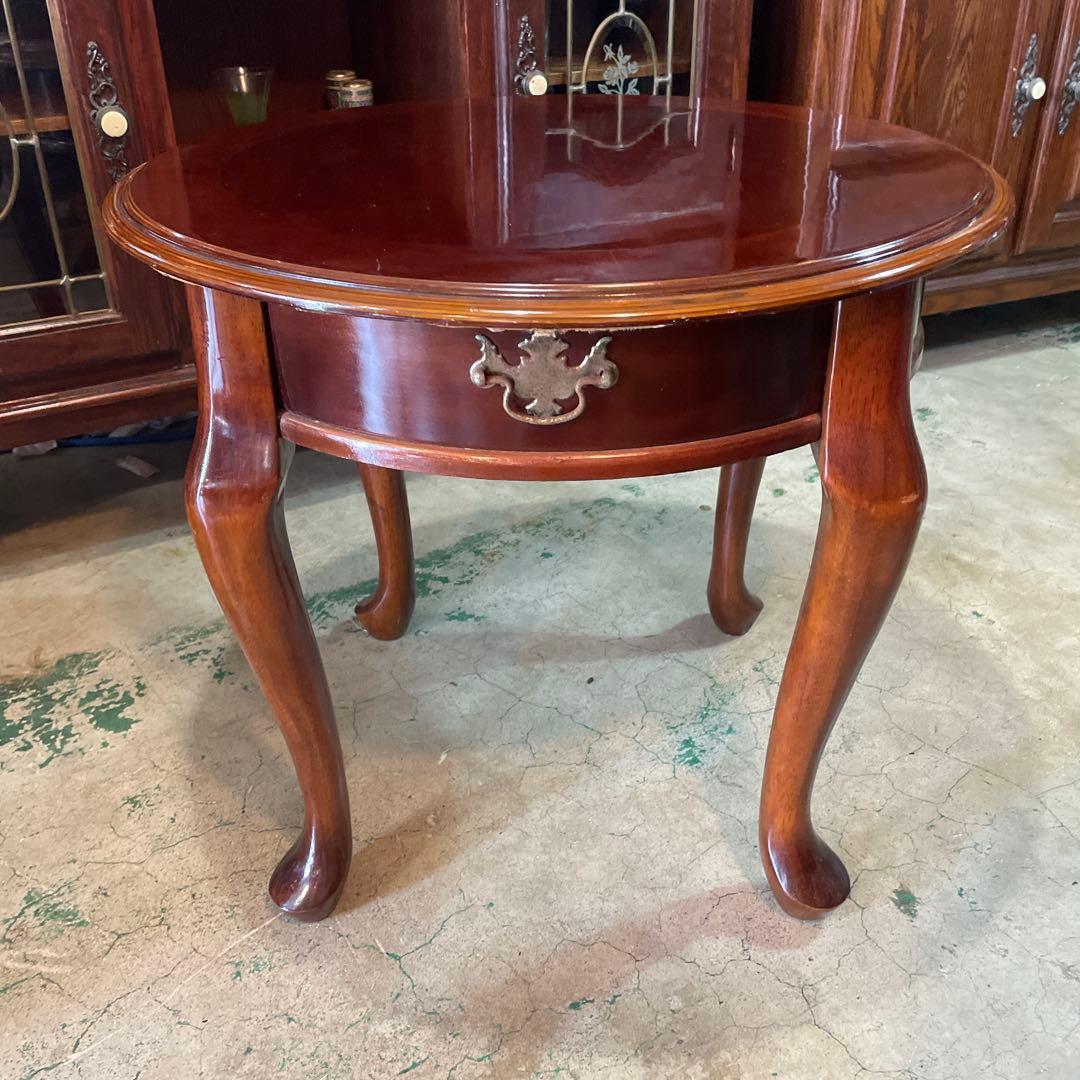 アメリカ製アンティーク調 猫脚丸型コーヒーテーブル