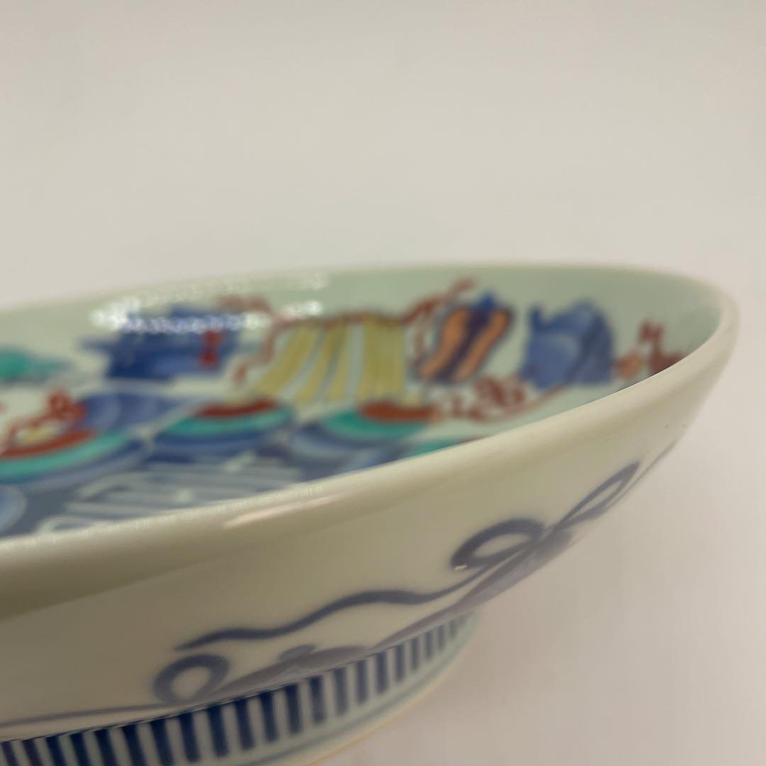 鍋島 色絵 宝尽し七寸皿 高台 櫛高台