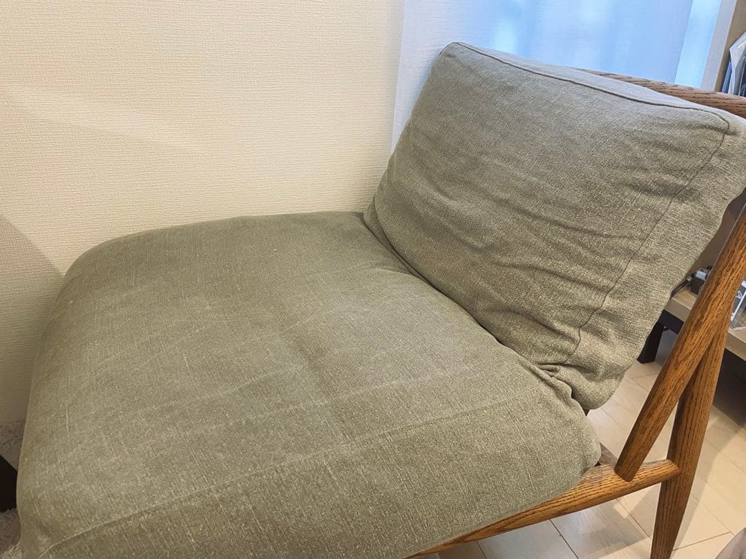 [2/7までセール]モモナチュラル　クラウドソファ　1人掛けソファ　グレー