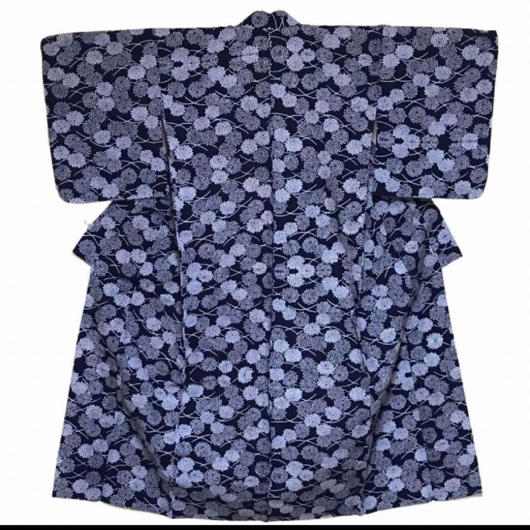 ご提案価格にてご案内です　浴衣 本染め 大菊 露芝 レトロモダン 高級浴衣 木綿