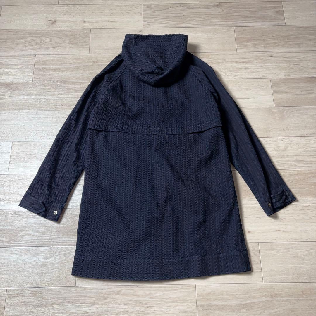 HiHiHi インディゴヘリンボーンコート 甘雨コート ジャガード織り