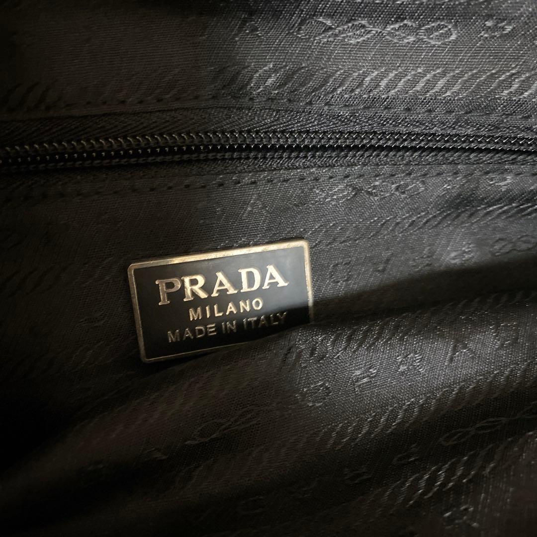コ*チ様 90s PRADA ブラック ナイロン ハンドバッグ　old ノームコ