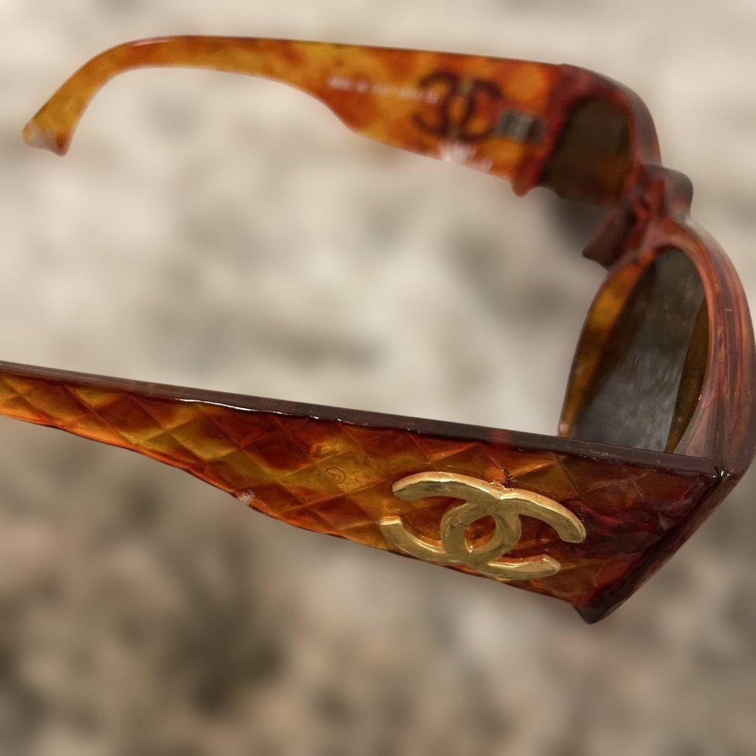 «特価»✨CHANEL✨ブラウン べっ甲 オーバーサイズ サングラスヴィンテージ